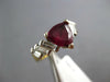 1.58CT DIAMOND AAA RHODOLITE 18K 2 TONE GOLD TRILLION & BAGUETTE ENGAGEMENT RING