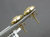 1.20CT DIAMOND 14KT YELLOW GOLD 3D ROUND & BAGUETTE FLOWER SQUARE STUD EARRINGS