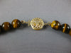 ESTATE LONG AAA TIGER EYE 14KT YELLOW GOLD MULTI BEAD CLASSIC LUCKY NECKLACE