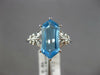 ESTATE 3.15CT DIAMOND & AAA BLUE TOPAZ 14KT WHITE GOLD HEXAGON & ROUND LOVE RING
