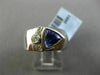 ESTATE WIDE .97CT DIAMOND & AAA TANZANITE 14K WHITE GOLD 3D TRILLION ETOILE RING