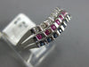 .54CT DIAMOND AAA BLUE & PINK SAPPHIRE 14KT WHITE GOLD MULTI ROW CURVED FUN RING
