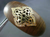 ESTATE .30CT DIAMOND 14K YELLOW GOLD HANDCRAFTED FILIGREE WOODEN BANGLE BRACELET