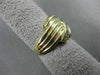 ESTATE LARGE .24CT ROUND DIAMOND 14KT YELLOW GOLD LEAF WAVE COCKTAIL RING #17268