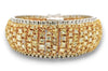 EXTRA LARGE 30.83CT WHITE & FANCY YELLOW DIAMOND 18K 2 TONE GOLD TENNIS BRACELET