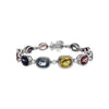 LARGE 30.96CT DIAMOND & AAA MULTI COLOR SAPPHIRE 18KT WHITE GOLD TENNIS BRACELET