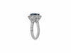 EGL CERTIFIED 4.95CT DIAMOND & AAA SAPPHIRE 18KT WHITE GOLD HALO ENGAGEMENT RING