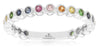 .50CT AAA MULTICOLOR SAPPHIRE 14K WHITE GOLD ROUND BEZEL 3/4TH ETERNITY FUN RING
