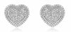 .66CT DIAMOND 14KT WHITE GOLD 3D CLASSIC PAVE HEART SHAPE LOVE STUD EARRINGS