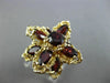 ANTIQUE EXTRA LARGE 6.0CT AAA GARNET 14KT YELLOW GOLD 3D FLOWER RING #25609