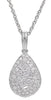 ESTATE .48CT DIAMOND 14K WHITE GOLD 3D ROUND & BAGUETTE CLUSTER FLOATING PENDANT