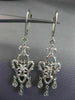 LARGE .33CT DIAMOND 14KT WHITE GOLD OPEN FILIGREE LEVER BACK CHANDELIER EARRINGS