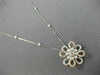 ESTATE 1.05CT WHITE & PINK DIAMOND 18K 2 TONE GOLD 3D FLOWER BY THE YARD PENDANT