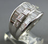 ESTATE LARGE 2.81CT DIAMOND 18KT WHITE GOLD 3D BAGUETTE CLASSIC ANNIVERSARY RING