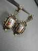ANTIQUE HANGING VICTORIAN ENAMEL PEARLS 14KT YELLOW GOLD EARRINGS ONE OF A KIND!