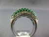 LARGE 3.65CT DIAMOND & AAA EMERALD 14KT WHITE GOLD DOME SHAPE ANNIVERSARY RING