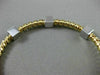 ESTATE .30CT DIAMOND 14KT TWO TONE GOLD 3D SQUARE FLEXIBLE ROPE BANGLE BRACELET