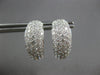 LARGE 2.98CT DIAMOND 18KT WHITE GOLD 3D MULTI ROW HUGGIE HOOP HANGING EARRINGS