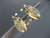 ANTIQUE AAA PEARL & SAPPHIRE 14K YELLOW GOLD HANDCRAFTED CLIP ON EARRINGS #22573