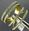 ESTATE .99CT DIAMOND 14KT YELLOW GOLD 4 ROW OPEN SEMI ETERNITY ANNIVERSARY RING