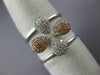 ESTATE WIDE .40CT WHITE & PINK DIAMOND 18KT WHITE & ROSE GOLD 4 LEAF FLOWER RING