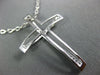 ESTATE .20CT DIAMOND 18KT WHITE GOLD 3D CLASSIC CROSS FLOATING PENDANT