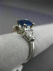 2.0CT TRILLION DIAMOND & AAA SAPPHIRE 14KT WHITE GOLD OVAL ENGAGEMENT RING 20674