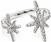 ESTATE WIDE .48CT DIAMOND 18KT WHITE GOLD 3D DOUBLE SNOWFLAKE FUN RING