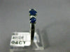 ESTATE .43CT DIAMOND & AAA SAPPHIRE 14KT WHITE GOLD 3D 3 STONE ROUND RING #21278