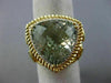 EXTRA LARGE 12.16CT DIAMOND & GREEN AMETHYST 14KT 2TONE GOLD FILIGREE HALO RING