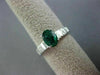 ESTATE 1.02CT DIAMOND & AAA EMERALD 14KT WHITE GOLD OVAL ENGAGEMENT RING #25511