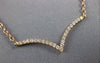 ESTATE .39CT DIAMOND 18KT ROSE GOLD 3D CLASSIC V SHAPE FUN NECKLACE
