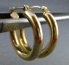 ESTATE 14KT YELLOW GOLD 3D CLASSIC HANGING HOOP EARRINGS #25136