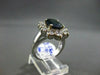 ESTATE LARGE 5.10CT DIAMOND & AAA SAPPHIRE 14KT WHITE GOLD OVAL CLUSTER RING