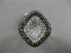 ESTATE LARGE 2.77CT WHITE CHOCOLATE FANCY DIAMOND 14K WHITE GOLD SQUARE FUN RING