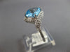 3.6CT DIAMOND & AAA BLUE TOPAZ 14KT WHITE GOLD 3D FILIGREE HALO ENGAGEMENT RING