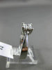 ESTATE WIDE .03CT DIAMOND 14K WHITE GOLD 3D FLORAL 4 STONE LUCIDA ENGAGMENT RING
