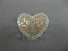 ESTATE .97CT WHITE & PINK DIAMOND 18KT ROSE GOLD HEART SHAPE INFINITY LOVE RING