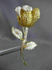 ANTIQUE LARGE 9.35CT DIAMONDS & TOPAZ 18KT TWO TONE GOLD FLOWER PIN BROOCH 21852