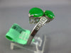 WIDE .35CT DIAMOND & AAA IMPERIAL JADEITE 14KT WHITE GOLD CRISS CROSS SNAKE RING