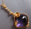 LARGE 17.43CT DIAMOND & AAA AMETHYST 14KT ROSE GOLD 3D CUSHION & ROUND PENDANT