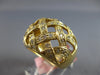 LARGE .90CT DIAMOND 14KT YELLOW GOLD 3D MULTI ROW CRISS CROSS ANNIVERSARY RING