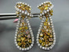EXTRA LARGE 10.28CT WHITE & MULTI COLOR DIAMOND 18K 2 TONE GOLD HANGING EARRINGS