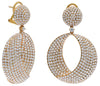 LARGE 9.65CT DIAMOND 18KT ROSE GOLD MULTI ROW CIRCULAR CLIP ON HANGING EARRINGS