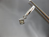 ESTATE .19CT DIAMOND 14KT WHITE GOLD 3D CLASSIC FLOWER HUGGIE HANGING EARRINGS