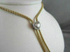 ESTATE HEART .40CT DIAMOND LARIAT DROP TWOTONE GOLD NECKLACE F VS ONE OF A KIND