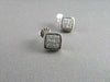 ANTIQUE .30CT ROUND DIAMOND 14KT WHITE GOLD CLASSIC PAVE SQUARE STUD EARRINGS