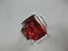 LARGE 18.95CT DIAMOND & AAA PINK TOURMALINE 18K WHITE GOLD 3 STONE COCKTAIL RING