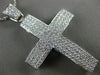 EXTRA LARGE 2.16CT DIAMOND 18KT WHITE GOLD CLASSIC MULTI ROW PAVE CROSS PENDANT