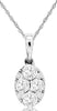 ESTATE .50CT DIAMOND 14KT WHITE GOLD 3D ROUND INVISIBLE OVAL FLOATING PENDANT